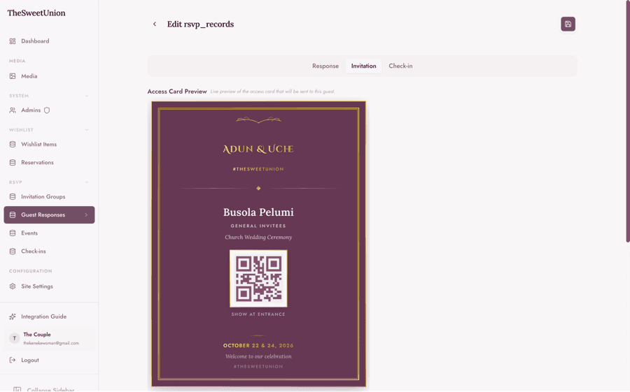 Dyrected Access card preview generated from guest response content